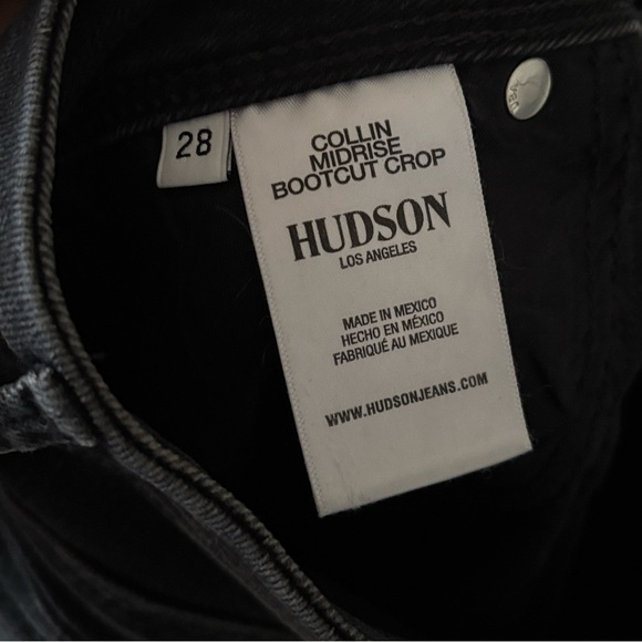 Hudson Collin Midrise Bootcut Crop Black Wash Stretch Jeans - Picture 13 of 14